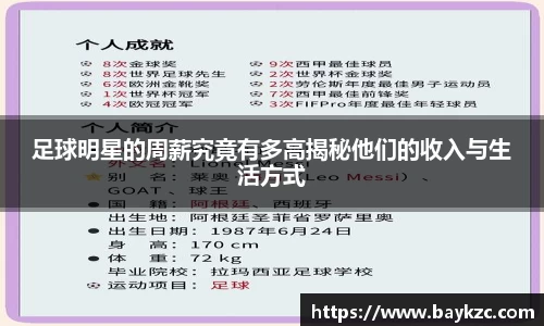 足球明星的周薪究竟有多高揭秘他们的收入与生活方式